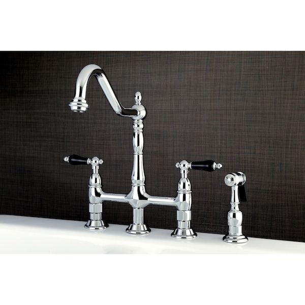 KS1271PKLBS Duchess Bridge Kitchen Faucet W/ Brass Sprayer, Chrome